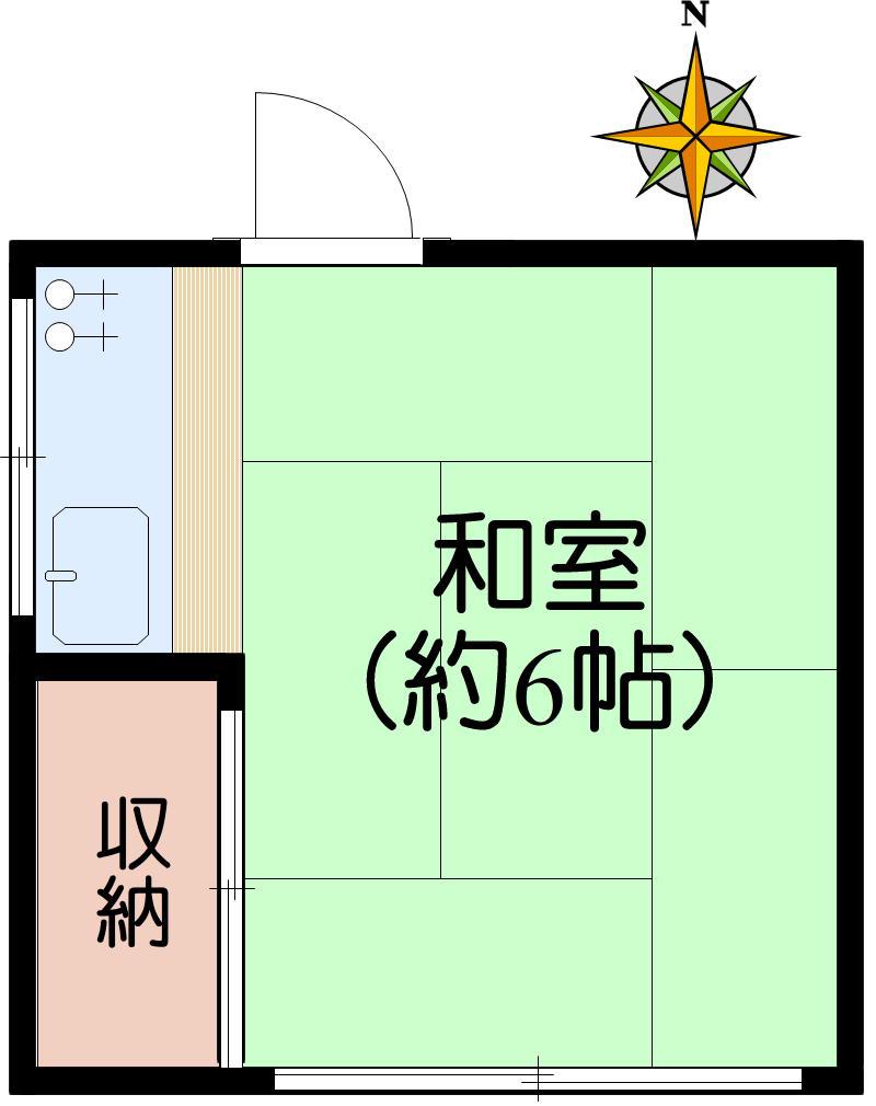 福島荘(ワンルーム/2階)の間取り写真