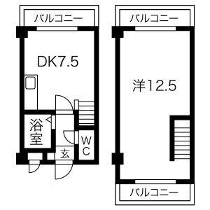 グローリー平尾(1DK/10階)の間取り写真