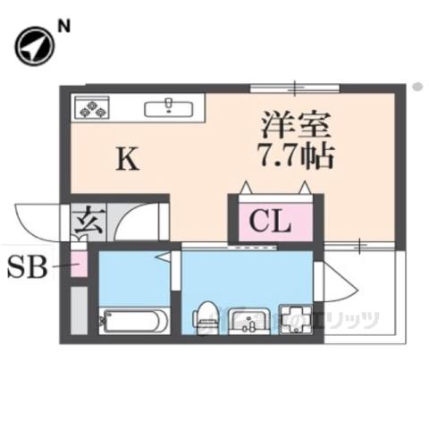 シャンテー宮之阪(ワンルーム/2階)の間取り写真