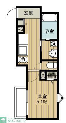 MELDIA番田(1K/3階)の間取り写真