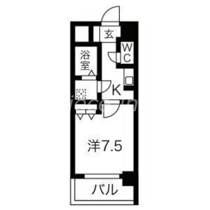 クレアートヨーロッパアベニューシティライフ(1K/7階)の間取り写真