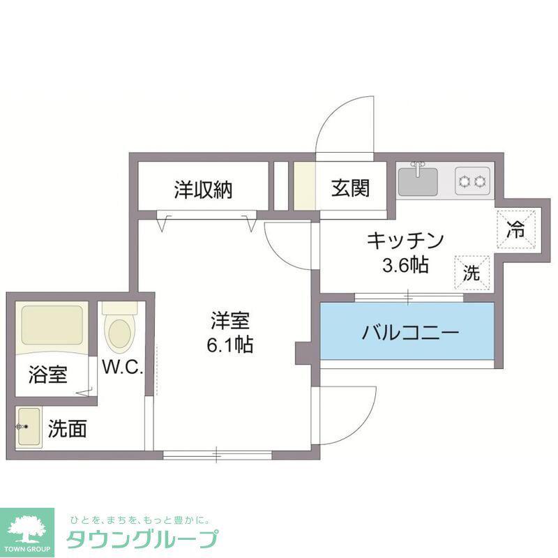 アクロメゾン(1K/2階)の間取り写真