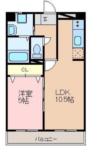 パンダビル(1LDK/7階)の間取り写真