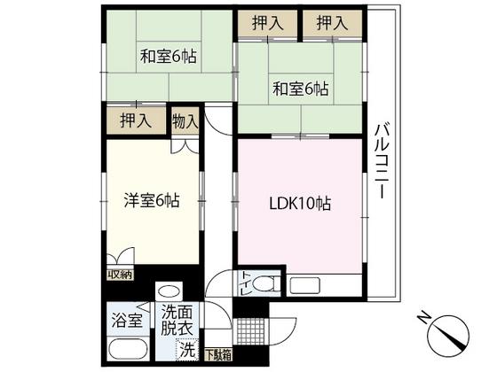 ミリオンシャトー(3LDK/1階)の間取り写真