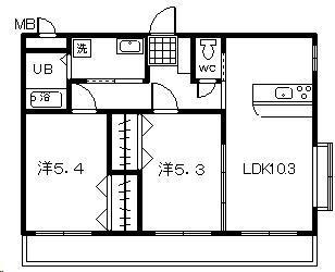 ジョイスソレイユ(2LDK/3階)の間取り写真