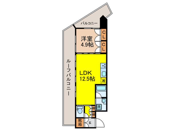 ZOOM練馬高野台(1LDK/7階)の間取り写真