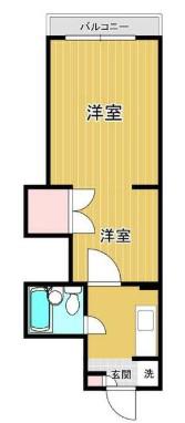 東川口宝パレス(2K/3階)の間取り写真
