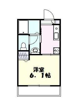 スターフォレスト高津(1K/1階)の間取り写真