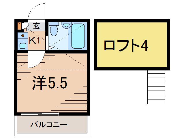 レオパレス松蔭神社(1K/2階)の間取り写真