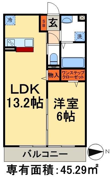 ソフィアST(1LDK/2階)の間取り写真