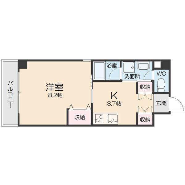 GRAND STAGE今池(1K/2階)の間取り写真