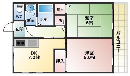 アストメゾン沢田(2DK/3階)の間取り写真