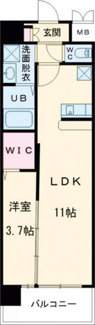 プレミア片野(1LDK/2階)の間取り写真