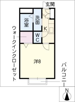 KエストゥードII(1K/1階)の間取り写真