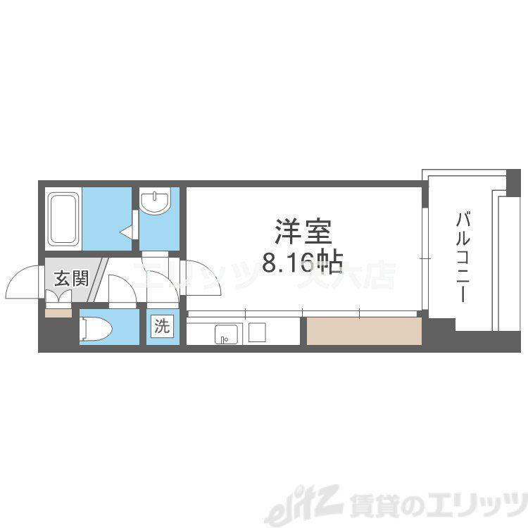 フォレステージュ江坂公園(ワンルーム/2階)の間取り写真