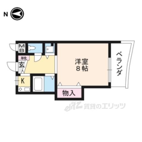 メゾン東大津(1K/3階)の間取り写真