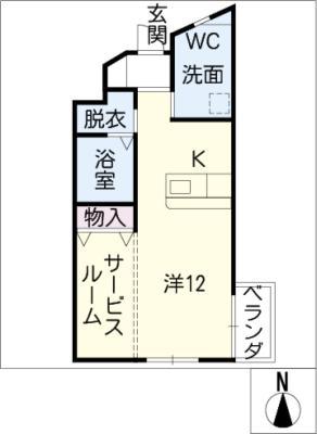 翔MINOKAMO(ワンルーム/1階)の間取り写真