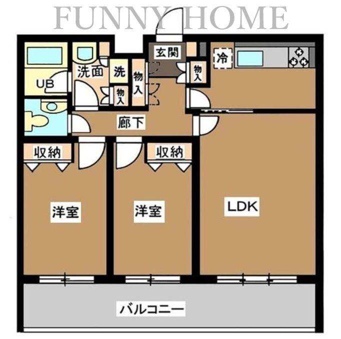 瀬田フラット(2LDK/3階)の間取り写真