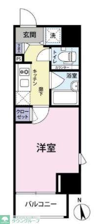 ヴェルト新宿夏目坂(1K/6階)の間取り写真
