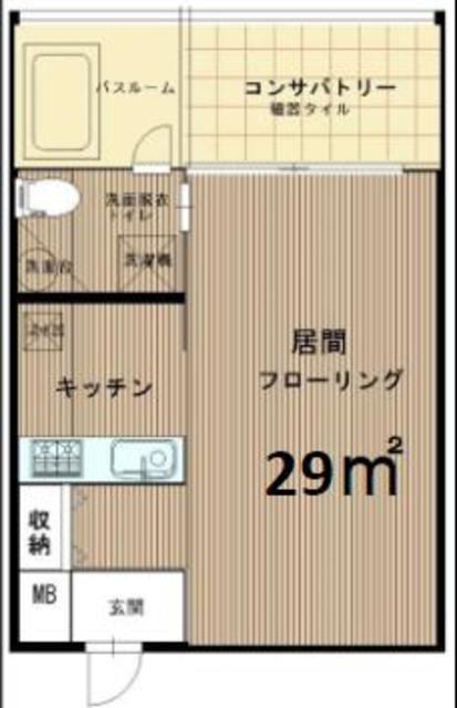 GARDENS FLAT(ワンルーム/2階)の間取り写真