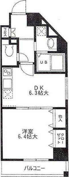 バレンティア赤羽(1DK/5階)の間取り写真