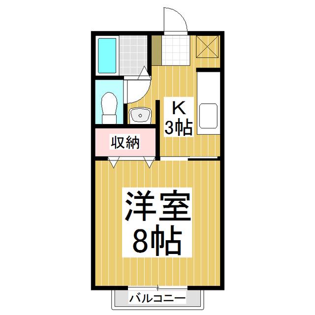 MIKIハウス(1K/2階)の間取り写真