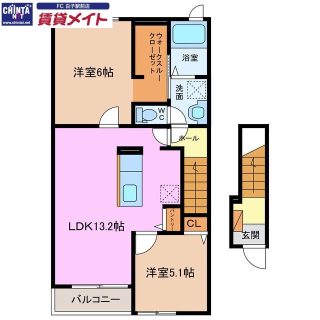 エルシェアート南風(2LDK/2階)の間取り写真