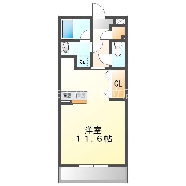 LAPIS2(1K/2階)の間取り写真