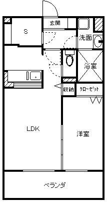 プラムスクェア(1LDK/4階)の間取り写真