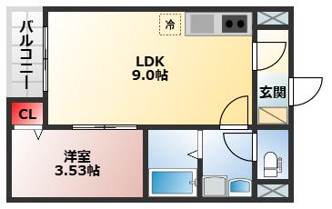 FSTYLE西取石5号館(1LDK/3階)の間取り写真