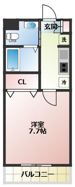 アンシャンテ(1K/1階)の間取り写真