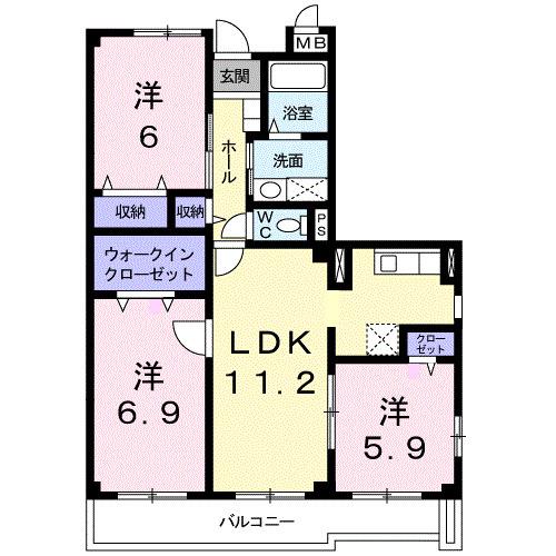 ANNEX-II(3LDK/1階)の間取り写真