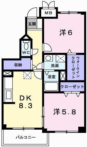 セイントサチ(2DK/3階)の間取り写真