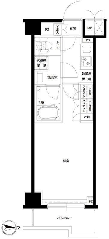 ルーブル武蔵新城六番館(1K/4階)の間取り写真