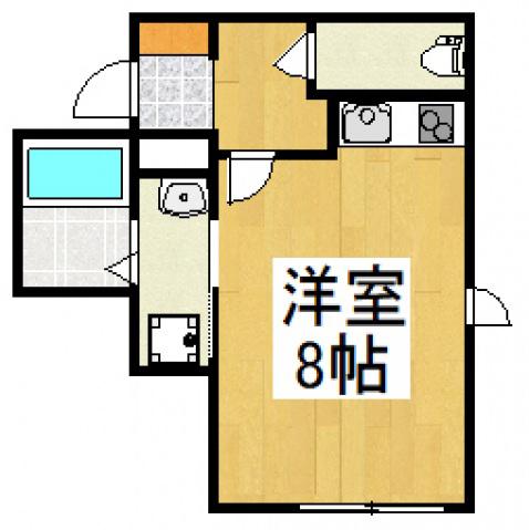 アリエッタ(ワンルーム/1階)の間取り写真