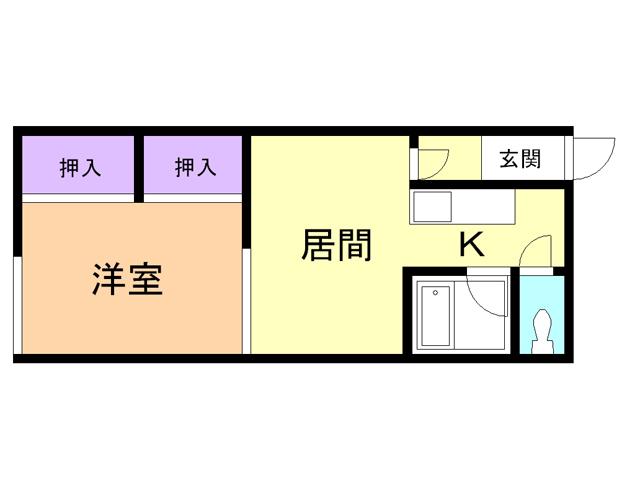 RSコートII(1DK/1階)の間取り写真