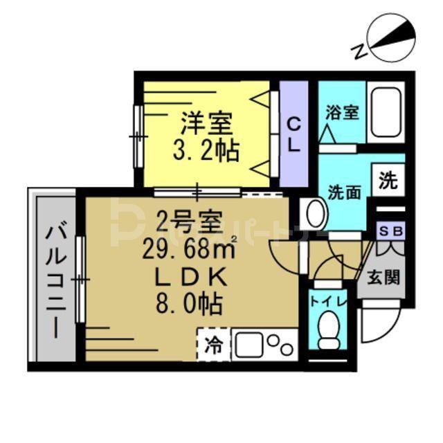 LAVAGE 上本郷(1LDK/3階)の間取り写真