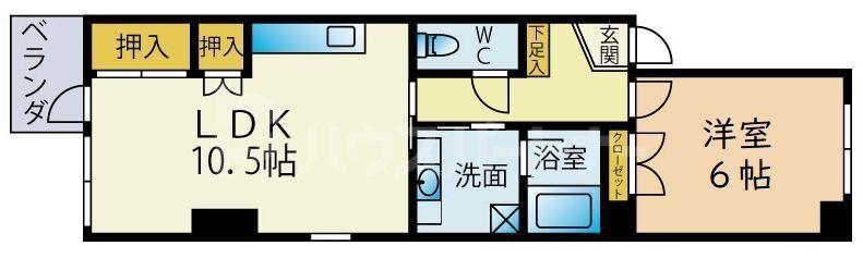 山半壱番館(1LDK/2階)の間取り写真
