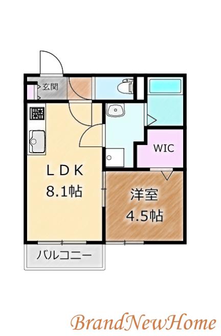 ALEGRIA金岡(1LDK/2階)の間取り写真