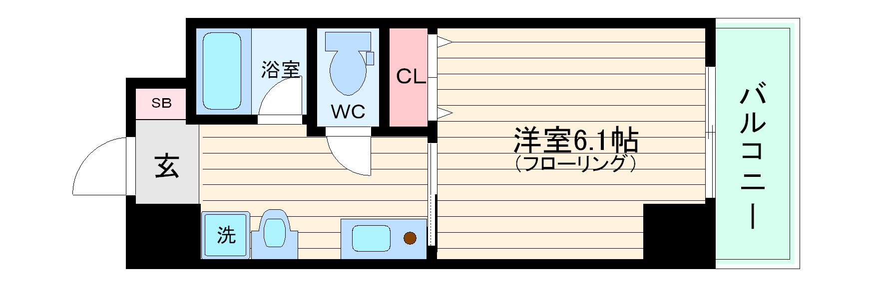 MESSAGE東京橋(1K/4階)の間取り写真