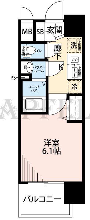 プレサンス南堀江(1K/7階)の間取り写真