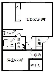 WING COURT(1LDK/2階)の間取り写真