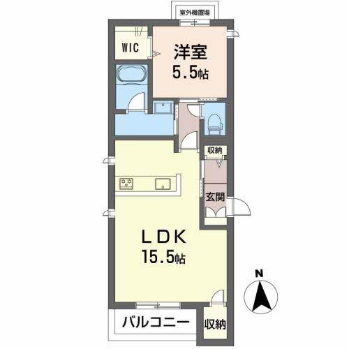 GRAND BELL千代町(1LDK/3階)の間取り写真