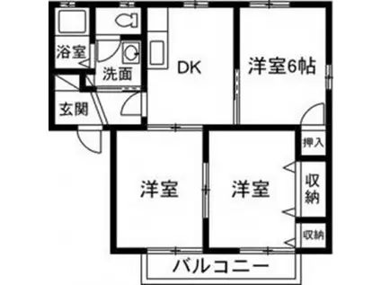 ウエストリーブル(3DK/1階)の間取り写真