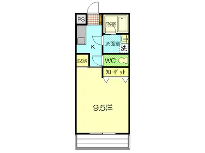 平井ハイツL棟(1K/1階)の間取り写真