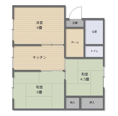 辰巳台ハイム(3DK/5階)の間取り写真