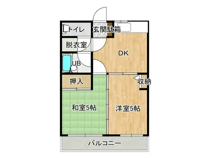 メイリタウンI(2DK/4階)の間取り写真