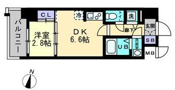 ミラージュパークフロント(1DK/7階)の間取り写真