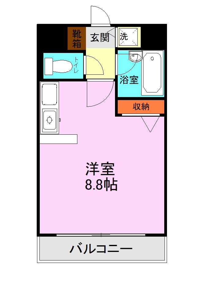 アンビシャス月出(ワンルーム/3階)の間取り写真