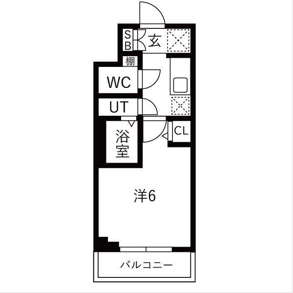 エステムコート心斎橋CENTRAL(1K/15階)の間取り写真